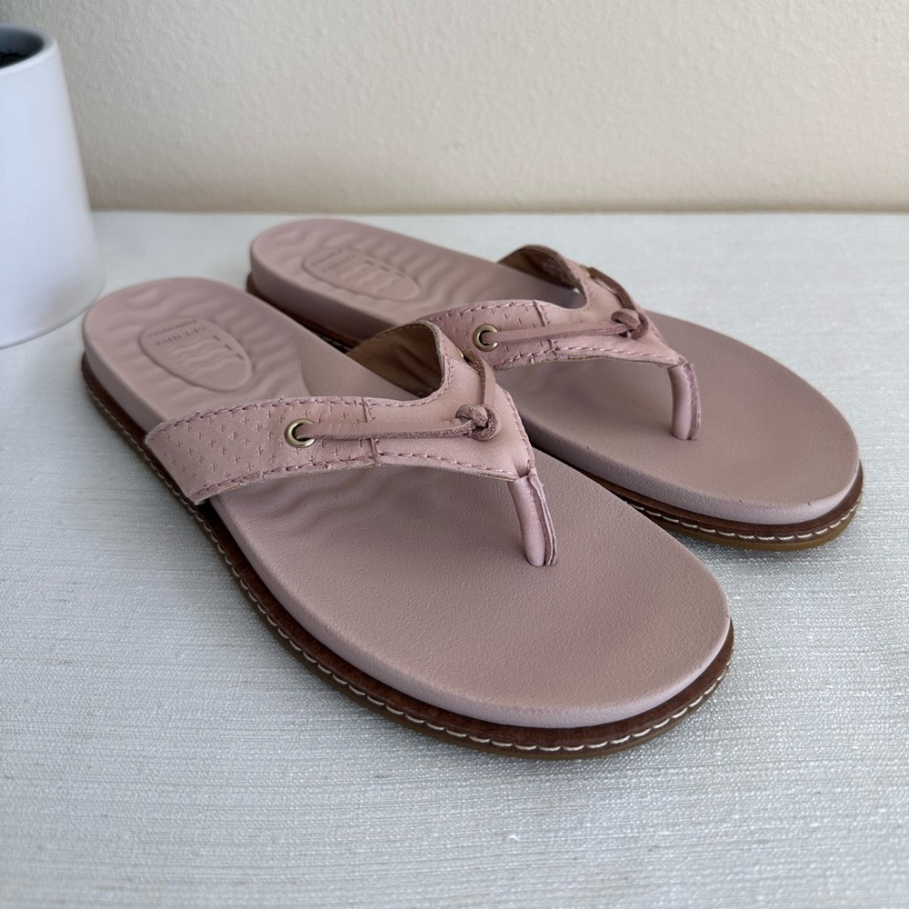 New Sperry Pink Leather Thong Casual Sandals Women’s 6.5M
